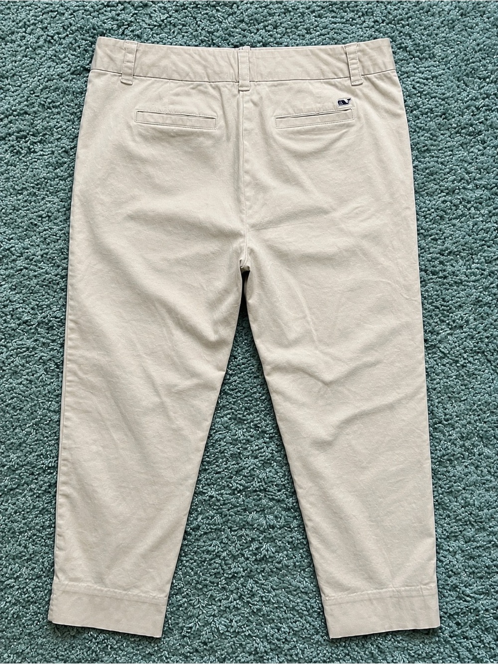 Vineyard Vines Cream Crop Chinos Pants Womens 4 Flat Front Split Hem - Picture 3 of 9